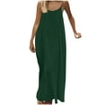 thumbnail image 3 of Ichuanyi Summer Dresses Women Casual Solid Sleeveless Dress Sling Backless Long Dress, 3 of 9