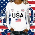 thumbnail image 6 of MEICHEN Graphic Tees for Women Lady 250th Special Pattern Round Neck Casual Comfortable Daily Long Sleeved T Shirt, 6 of 6