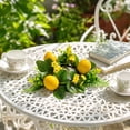 thumbnail image 4 of Artificial Lemon Candle Ring Wreath – Lifelike Faux Lemons & Green Leaves, 9.8 Inch Table Centerpiece for Kitchen Dining Wedding Decor, 4 of 7