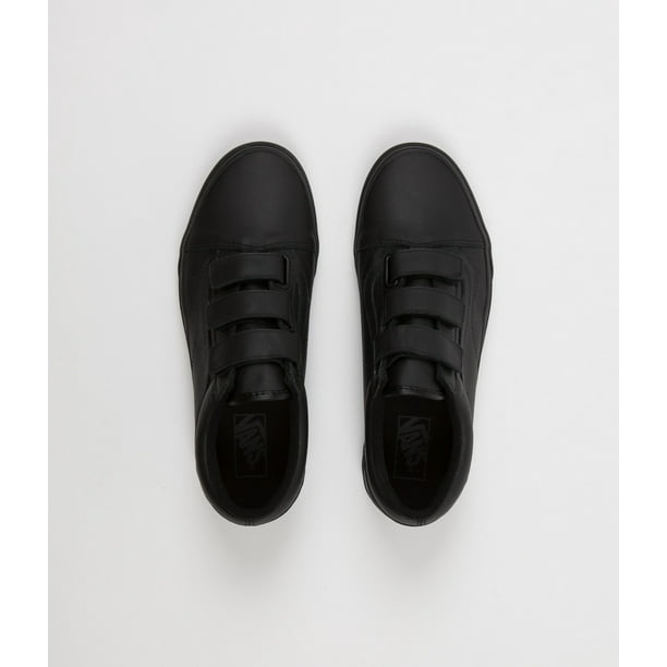 Vans Skool V Mono Leather Black Ankle-High Skateboarding Shoe - 10.5M / 9M - Walmart.com
