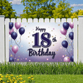 thumbnail image 6 of Yatrandify Purple Balloons Happy Birthday Banner Decorative Design Milestone Celebration Birthday Backdrop for Birthday Party Celebration Indoor Decoration Event, 6 of 8