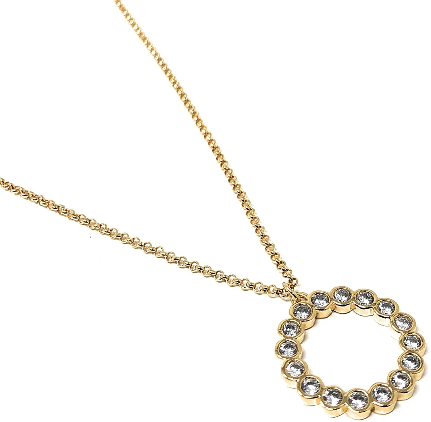 Kate Spade Full Circle Mini Pendant Necklace in Clear Gold Tone -  