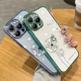 thumbnail image 3 of Compatible with iPhone Case,Glitter Bling Sparkly Crystal Rhinestone Diamond Dandelion Flower Floral Electro Plated Edge Clear Soft Shockproof Cover Phone Case (Green,iPhone Xs Max), 3 of 6