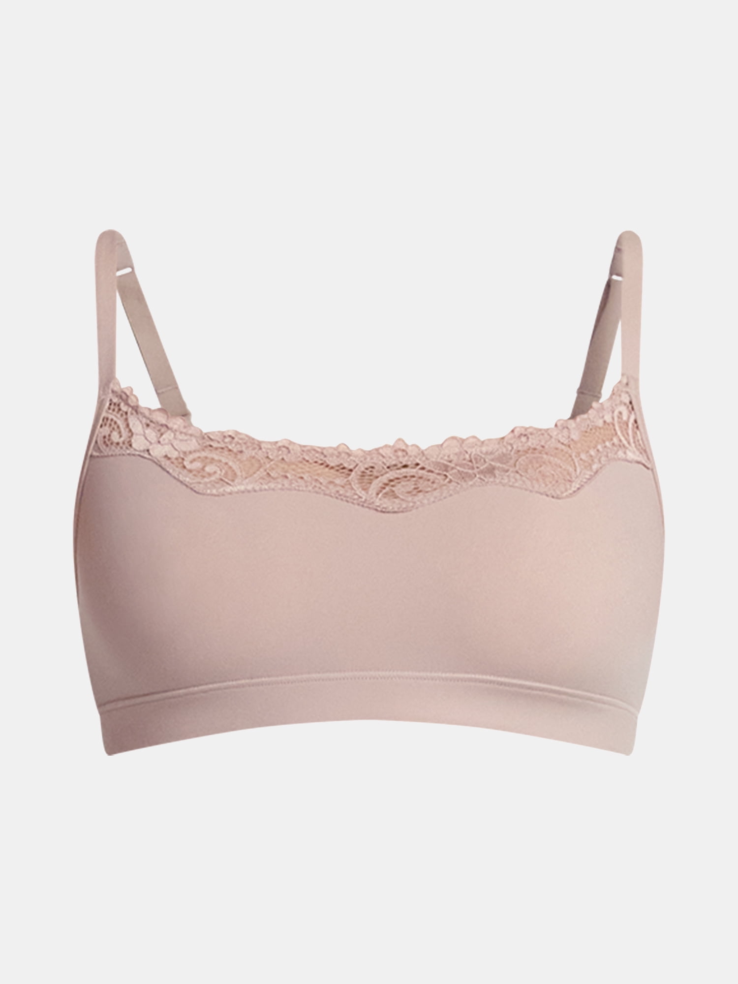 No Boundaries Fit Stretch Scoop Bralette with Lace, Women's XS-3XL