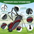 thumbnail image 4 of XDriveMax 8-Pieces Complete Golf Club Set for Men Includes Stand Bag with Rain hood , Fairway Wood Head Covers, Hybrid, Irons and Putter, Red-Left Handed, 4 of 7