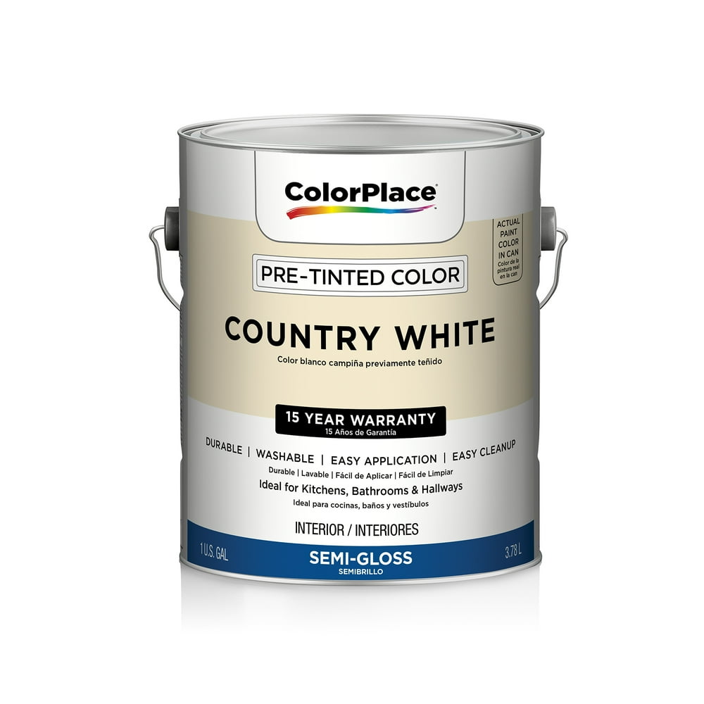 Country White, ColorPlace PreTinted SemiGloss Interior Paint, Gallon