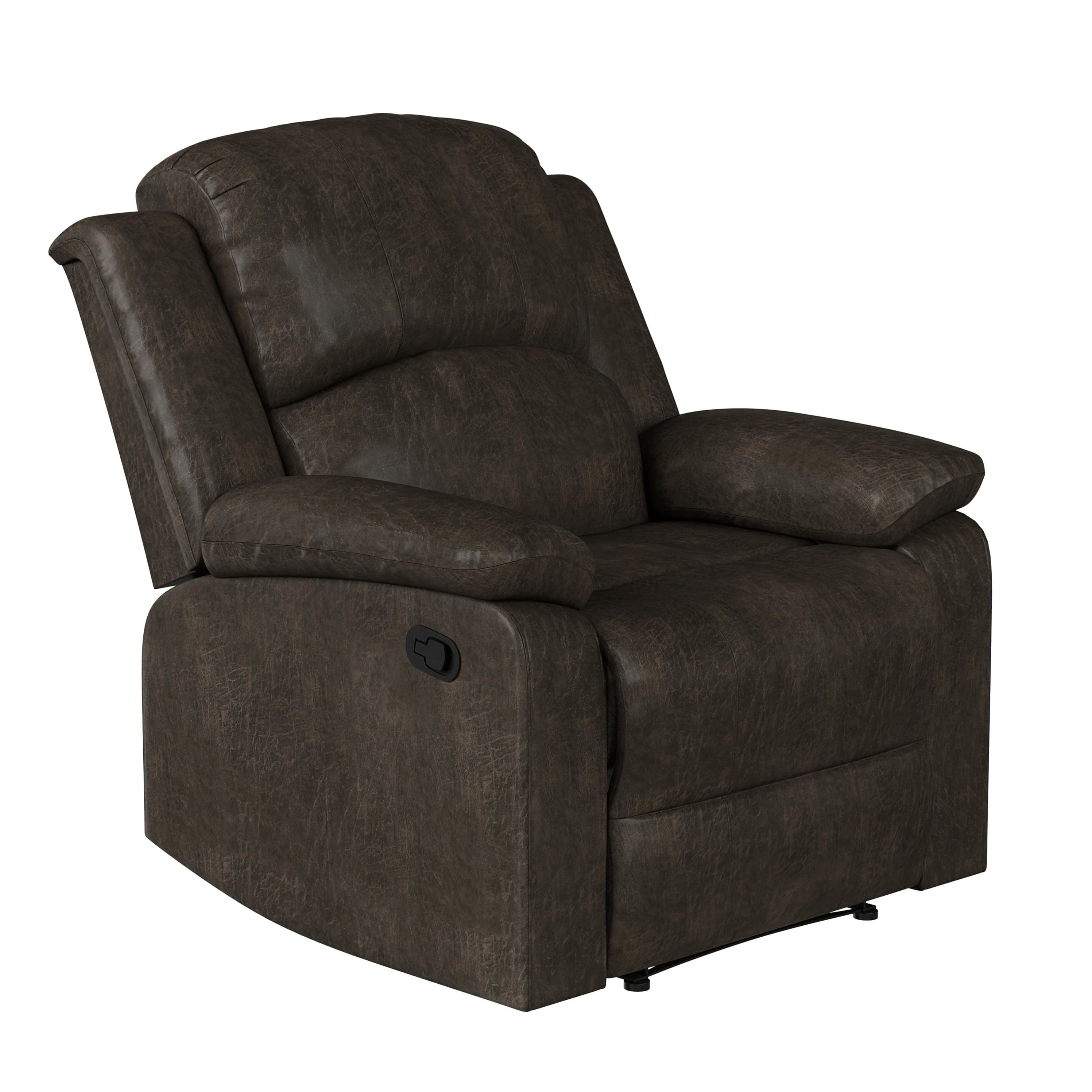 Armen Living Montague Dual Power Headrest and Lumbar Support Recliner Chair in Genuine Brown Leather