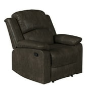 Relax-a-Lounger Reynolds Faux Suede Manual Recliner, Brown