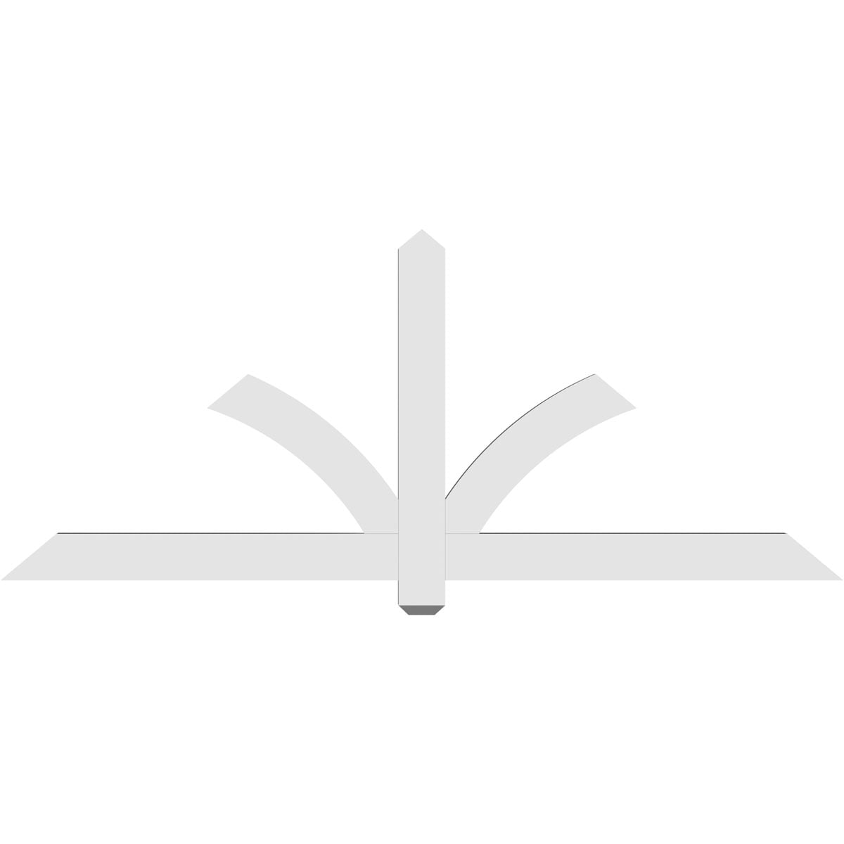 72"W x 30"H x 2"D x 4"F, 10/12 Pitch, Redmond Architectural Grade PVC Gable Bracket