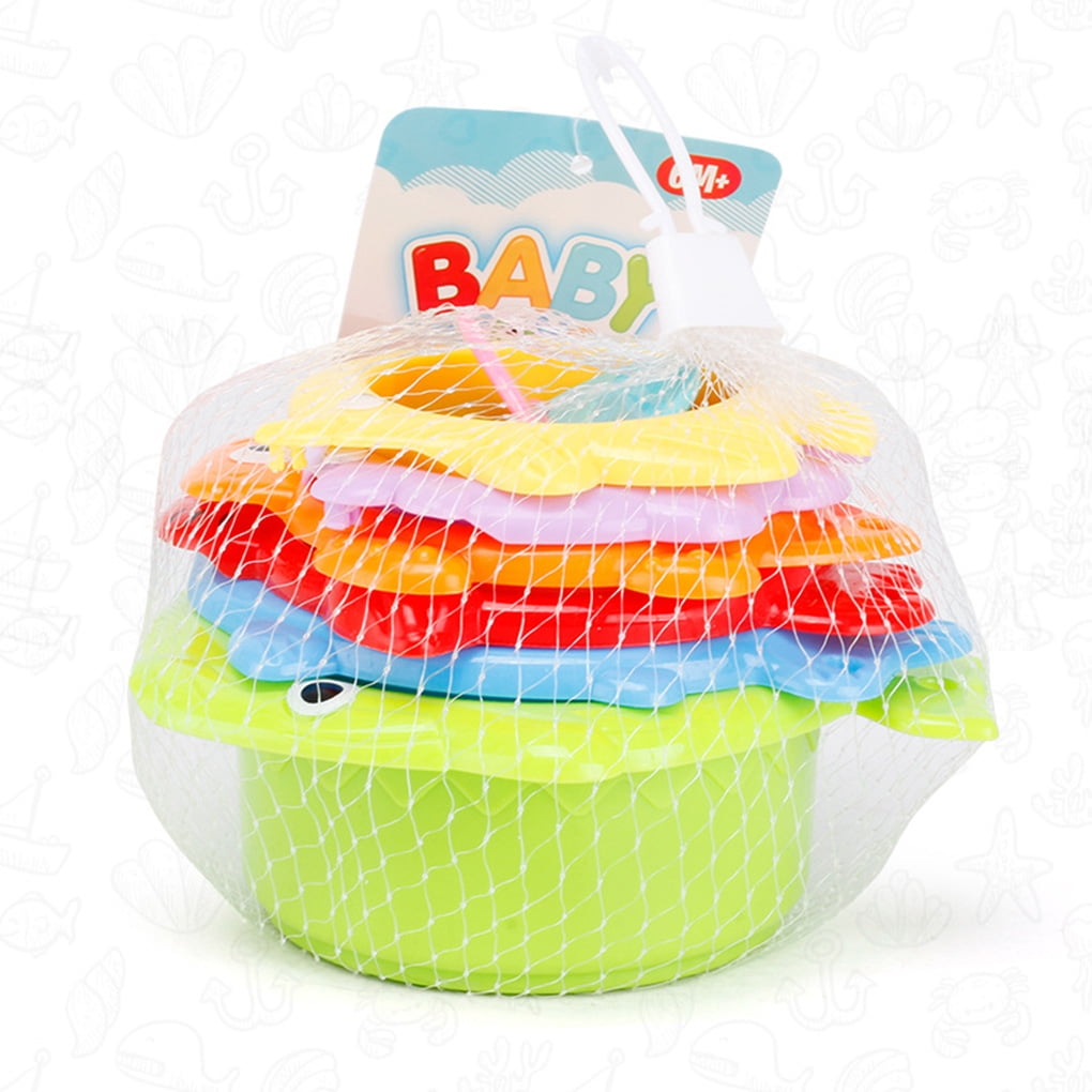 6PCS Colorful Stacking Bath Toy Animals Shaped Stack Up Cups Toys Building Toy
