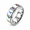 Silver, variant on Women’s and Men’s Chevron Spinner Ring, Stainless Steel Urban Style, Three Multicolor Rotating Options, 8mm Wide Profile, Whole Sizes 7-12 for Daily Wear and Friendship Gifts