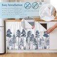 thumbnail image 5 of Navy Blue Botanical Cabinet Curtain 35"Wx35"L, Dustproof Under Sink Skirt with Self Adhesive Tape, Watercolor Tree Cabinet Curtain Cover for Kitchen Sink, Bathroom Vanity, Laundry Room, 5 of 9