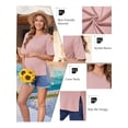 thumbnail image 2 of Weardear 3 Pack Maternity Shirts Split Side Loose Pregnancy Tops Crew Neck Short Sleeve Postpartum Clothes, 2 of 6