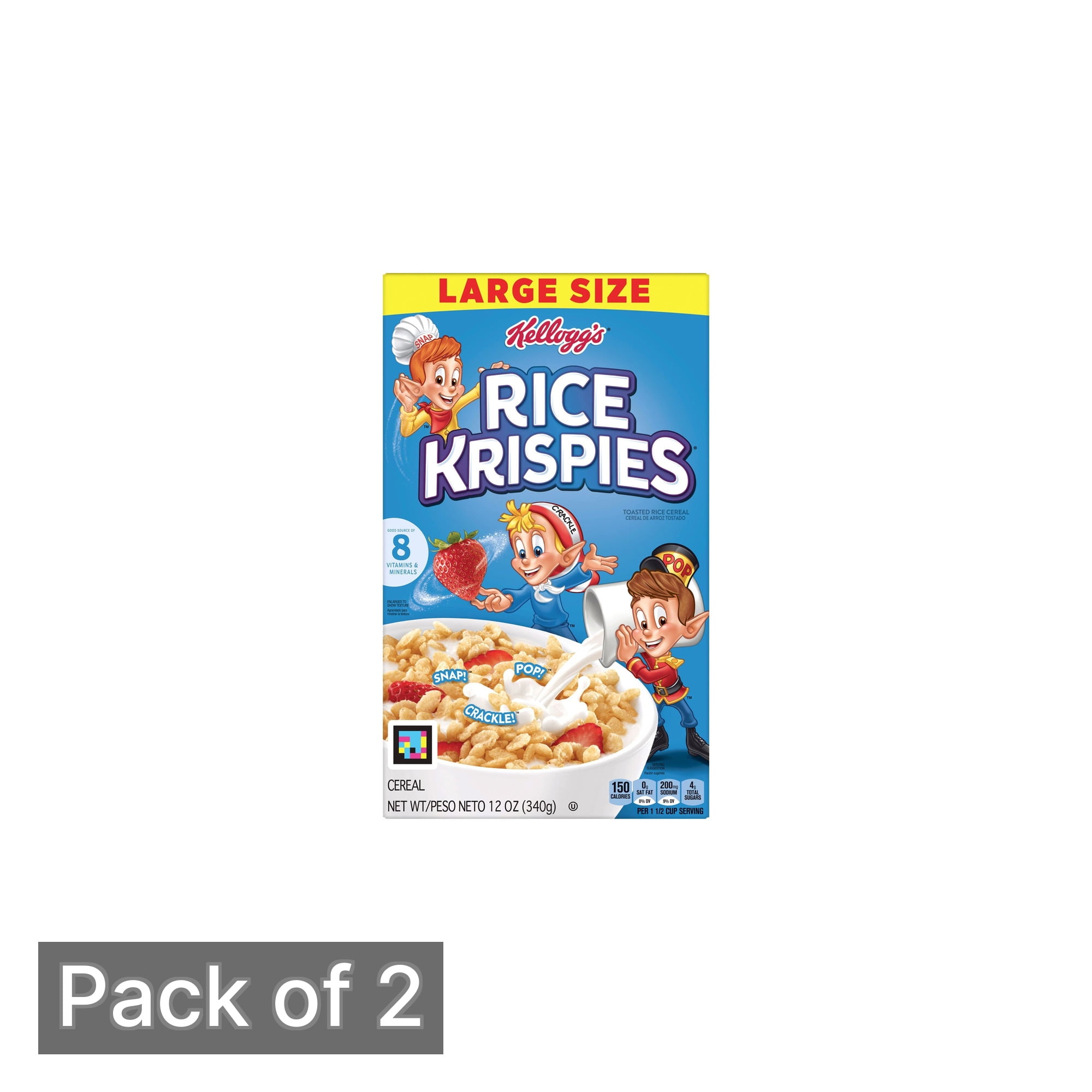 Rice Krispies Breakfast Cereal, 12 oz Box (Pack of 2)