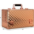 thumbnail image 3 of VER Beauty Professional 6-Tier Makeup Case Organizer, Portable & Lockable (Rose Gold Diamond), 3 of 6