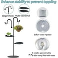thumbnail image 4 of Upgraded 74" Shepherd's Hook Stand Plant, Bird Feeder, Wind Chime Hanger Stand, Waterproof Metal & Adjustable-Height Standing Pole Holder for Lantern and Wreath, Indoor & Outdoor (2 Placement Racks), 4 of 7
