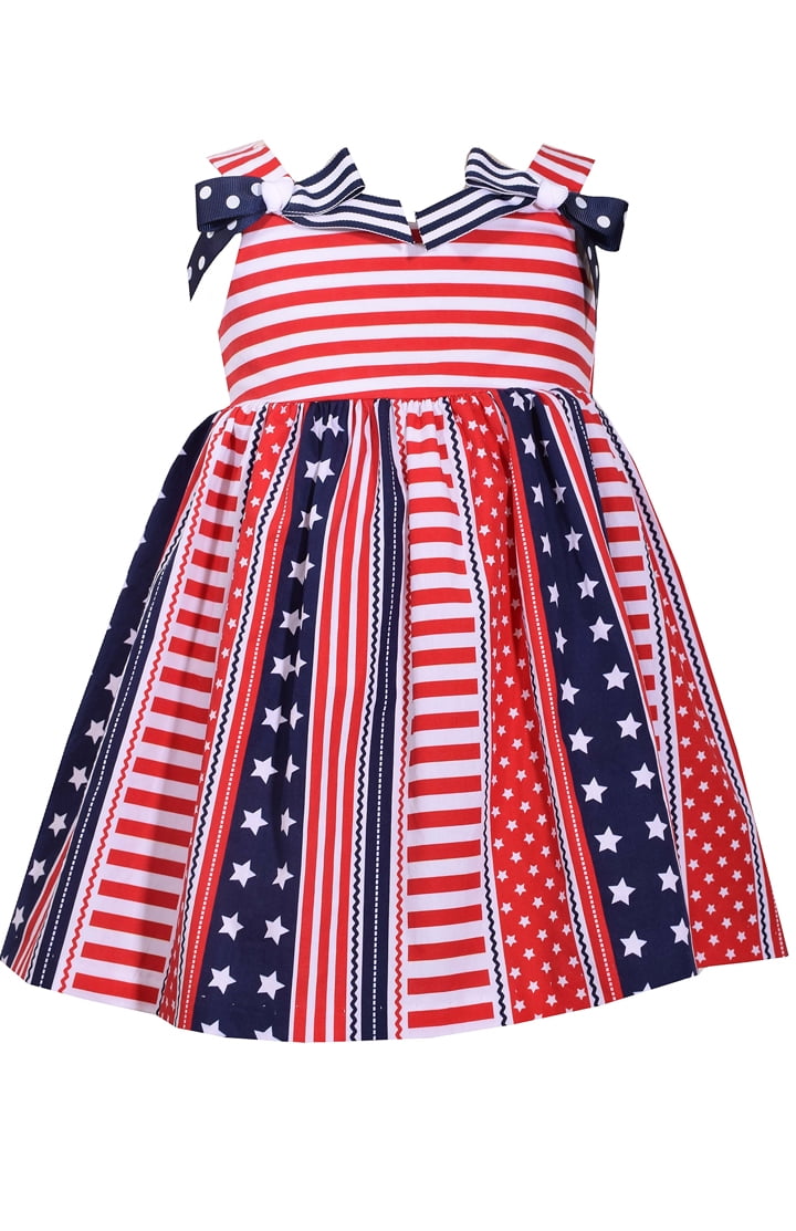 Bonnie Jean 4th July Flag Red Bow Chevron Patriotic Set Outfit 0 3 6 9 Months 