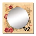thumbnail image 2 of Designart "Antique Depiction Of Romantic Rosy Moth" Animals Butterfly Square Mirror For Wall Decor - Large Pink Square Printed Wall Mirror Art - Wall Mounted Square Large Mirror, 2 of 5