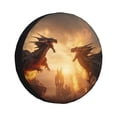 thumbnail image 1 of Balery Castle Cool Fire Dragon Cubiertas para Neumáticos - Protector Resistente para Neumáticos de Camioneta, SUV, Remolque, Camper y RV-14 inch, 1 of 6