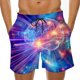 thumbnail image 2 of Pantalones Cortos de Playa con Cordón Impreso Casual para Hombres, 2 of 7