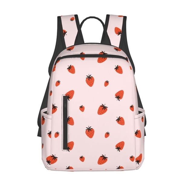 Disketp Strawberry Mochila Ligera e Impermeable, Mochila de Día Resistente para Viajes, Senderismo y Uso Diario para Hombre y Mujer