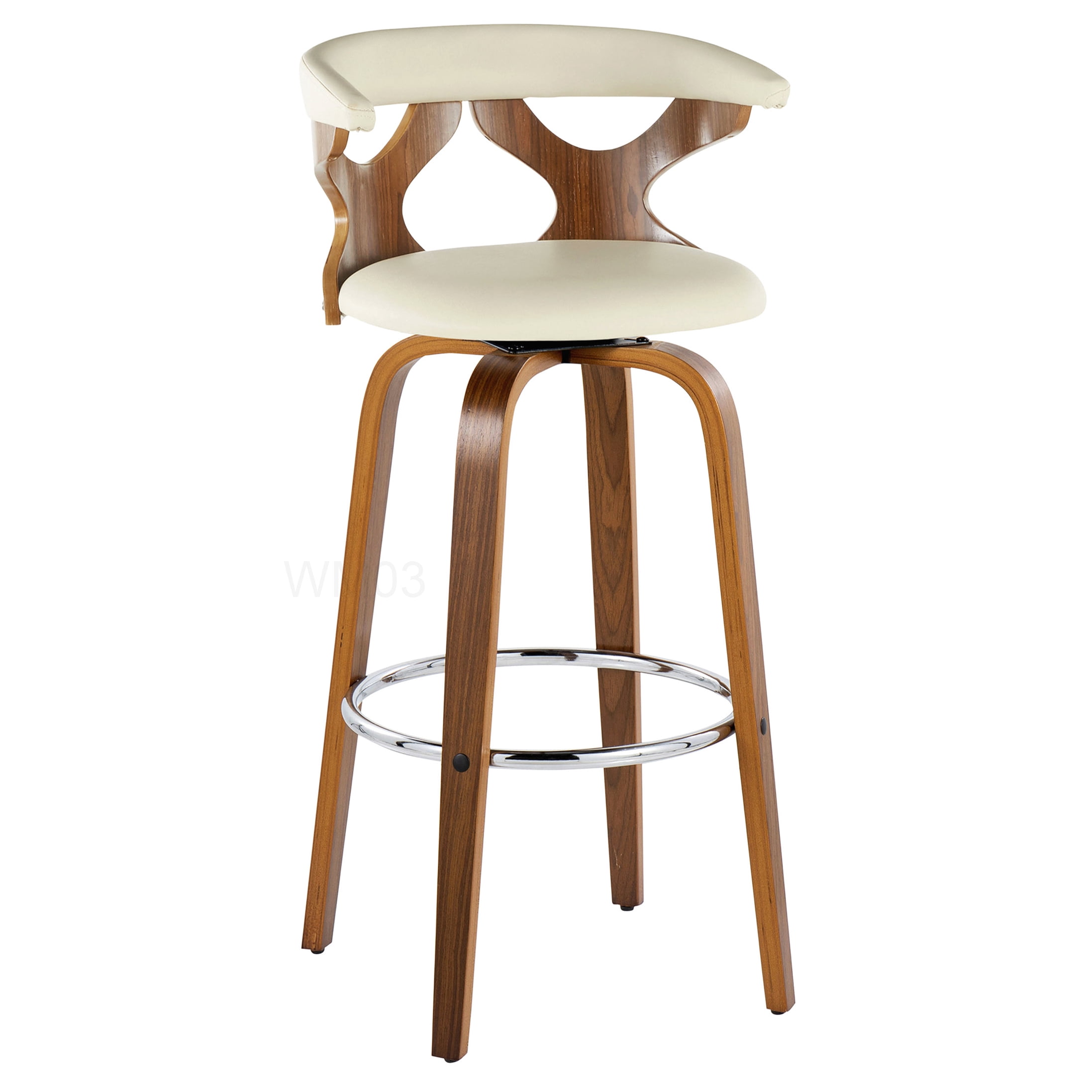 Modern Swivel Bar Stools Set of 2 with Faux Leather Seat, 30 Inch Counter Height Stools