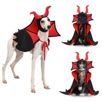 Halloween Dog Costume,Pet Vampire Cloak Hat Set,Funny Cat Dog Halloween Devil Cape Cosplay Costume Pet Dress Up Party Outfit for Cat Small Medium Large Dogs