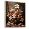 thumbnail image 2 of Designart "Vintage Still Life With Brown Flowers" Flowers Floater Framed Wall Art Living Room, 2 of 5