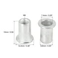 thumbnail image 2 of 110 Pcs M6 Silver Tone Aluminum Alloy Car Auto Flat Head Rivet Nut Threaded Insert, 2 of 6