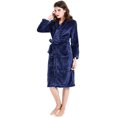 thumbnail image 4 of Womens Mens Fleece Robe Soft Plush Bathrobe Long Warm, 4 of 7