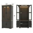 thumbnail image 5 of ChVans 4 Door Armoire Wardrobe Closet with LED Sensor Light,72"H Arch design Clothing Storage Cabinet with Hanging Rod and Glass Doors, 5 of 9