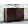 Someone had previously refinished this dresser (and not very well). delta children 6 drawer dresser espresso cherry