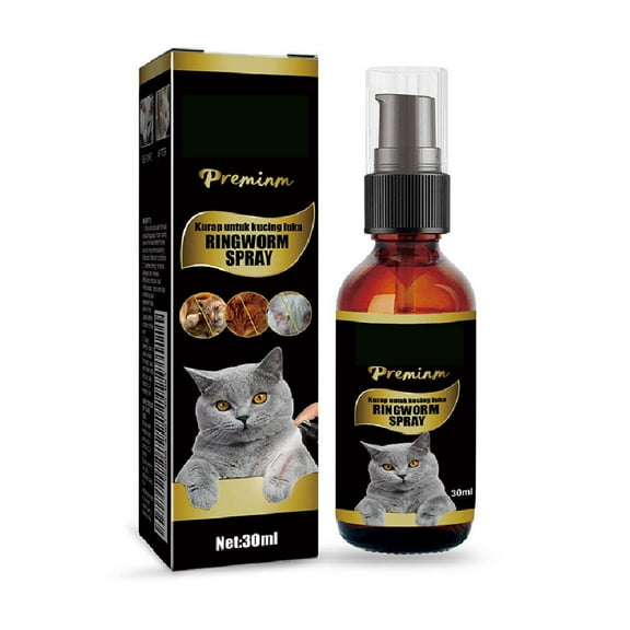 Pet Ringworm & Mite Spray for Cats & Dogs, 30ml, & Antibacterial, Plant-Based Formula