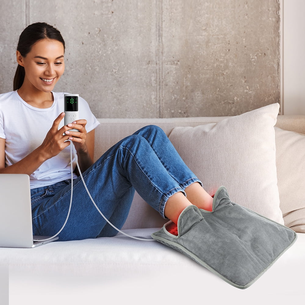 Foot Warmer Electric Heated Foot Warmers for Men and Women, 16"x16" Heat Pads Feet Warmer, 9 Temperature Setting 4 Timer Setting, Auto Shut Off Washable Fast Heat for Under Desk,Office,Home