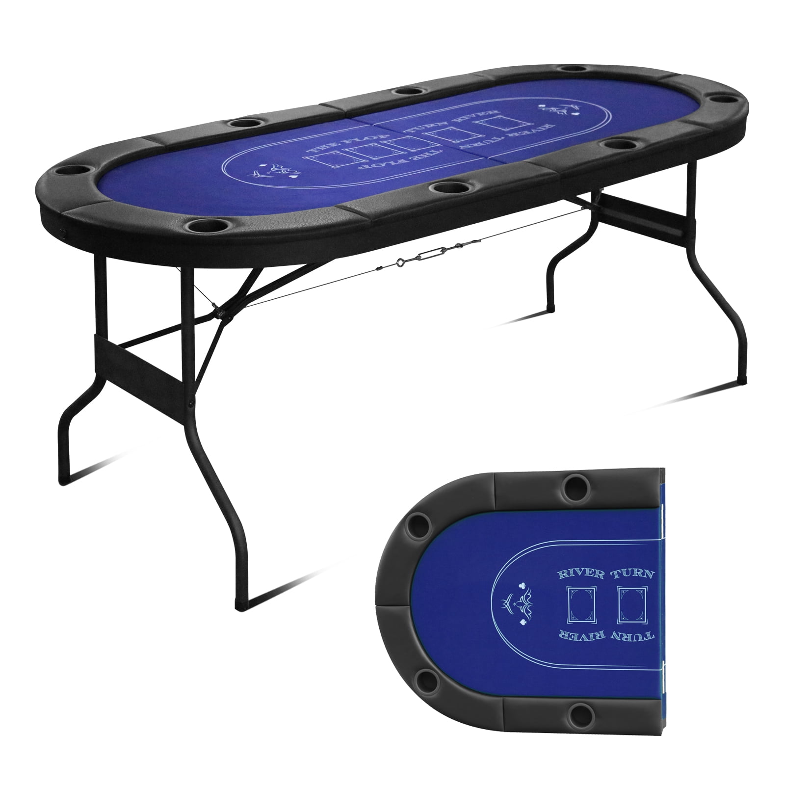 Barrington 10-Player Foldable Poker Table, Casino-Style with