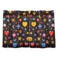 thumbnail image 7 of Yayeee Kitchen Curtains Tier Pair Light Filtering 27"x36" Rod Pocket Short Cafe Window Panel, Moon Pattern, 7 of 7