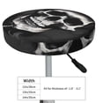 thumbnail image 7 of Picia Black White Hat Skull pattern Round Stool Covers Comfy Seat Covers Stretch Removable WashableChair Slipcover Round Bar Chair Cushion Cover-12 inch, 7 of 7