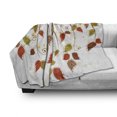 thumbnail image 3 of Autumn Soft Flannel Fleece Blanket, Branches with Fall Leaves Seasonal Colors Nature Environment Foliage, Cozy Plush for Indoor and Outdoor Use, 50" x 60", Burnt Sienna Brown Green, by Ambesonne, 3 of 6