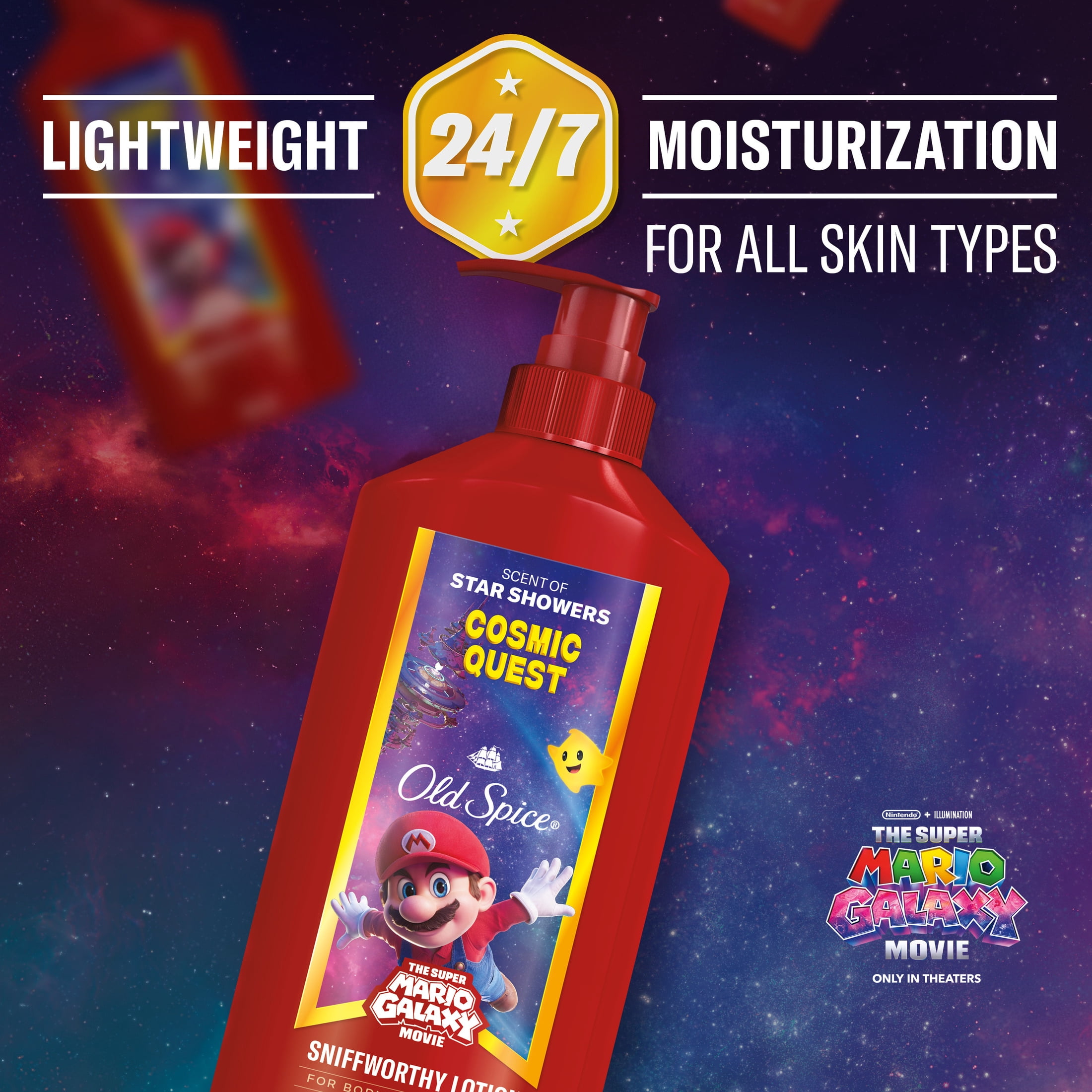 Old Spice Hand and Body Lotion for All Skin Types, Cosmic Quest, Old Spice x The Super Mario Galaxy Movie, 16oz