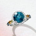 thumbnail image 6 of Ross-Simons 5.20 ct. t.w. London Blue Topaz and Multi-Gem Halo Ring in Sterling Silver, Women's, Adult, 6 of 7