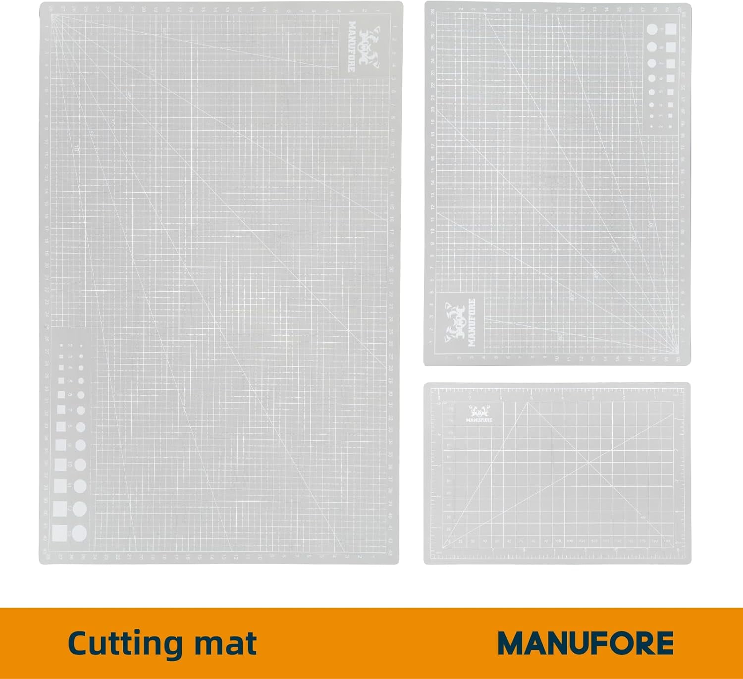 RGHJAR-Gray Cutting Mat A3, A4, A5 Set with Centimeter and Inch Scale Self Healing Craft Cutting Board with 3mm 5-ply Thickness for Using Rotary Cutter, Craft Knife, Paper Knife