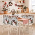 thumbnail image 2 of Christmas Snowman Chair Covers Set of 1 Xmas Tree Poinsettia Balls Winter Snowflake Gray Chair Back Covers Stretch Removable Washable Slipcovers Protector for Dining Room Kitchen Party Decor, 2 of 5