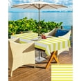 thumbnail image 4 of Outdoor Tablecloth Yellow and White Stripes Rectangle Patio Tablecloths 60x120, Waterproof Table Cloths with Umbrella Hole and Zipper, Striped Simple Summer Table Cover for Outdoor Tables Garden, 4 of 6