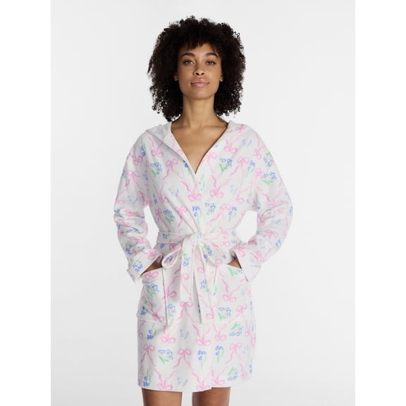 No Boundaries Terry Hooded Robe, Women’s and Women’s Plus S-3X