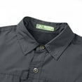 thumbnail image 7 of ZVNAΖH Mens Button Down Long Sleeve Work Shirts, Quick Dry, Sun Protection, Outdoor Hiking Cargo Shirts with 2 Pockets, 7 of 7