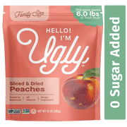Hello! I’m Ugly Sliced & Dried Peaches, No Sugar Added Snacks, Unsweetened Dried Fruit, 10 oz