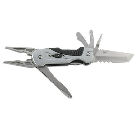 CRKT Bivy Folding Pocket Multitool: Outdoor, Climbing Multi-Tool, Spring Assisted Pliers, Tanto Blade, Veff Serrations, Screwdrivers, Pocket Clip