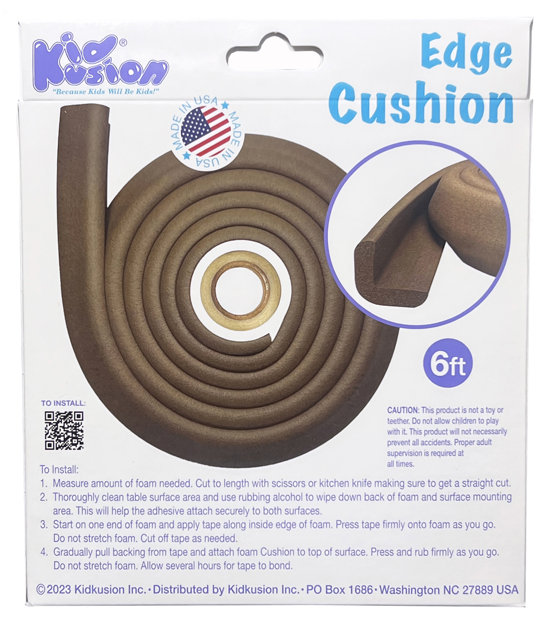 KidKusion Foam Rubber Edge Guard, 6 Feet Brown photo 7