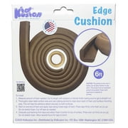 KidKusion Foam Rubber Edge Guard for Table, Desk, Cabinet, 6 ft, 1 CT, Brown, Toddler