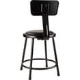 thumbnail image 4 of NPS 6400 Series Tabouret Moderne en Métal de 18 Pouces, Rembourré en Vinyle, Robuste, Noir, 4 of 7